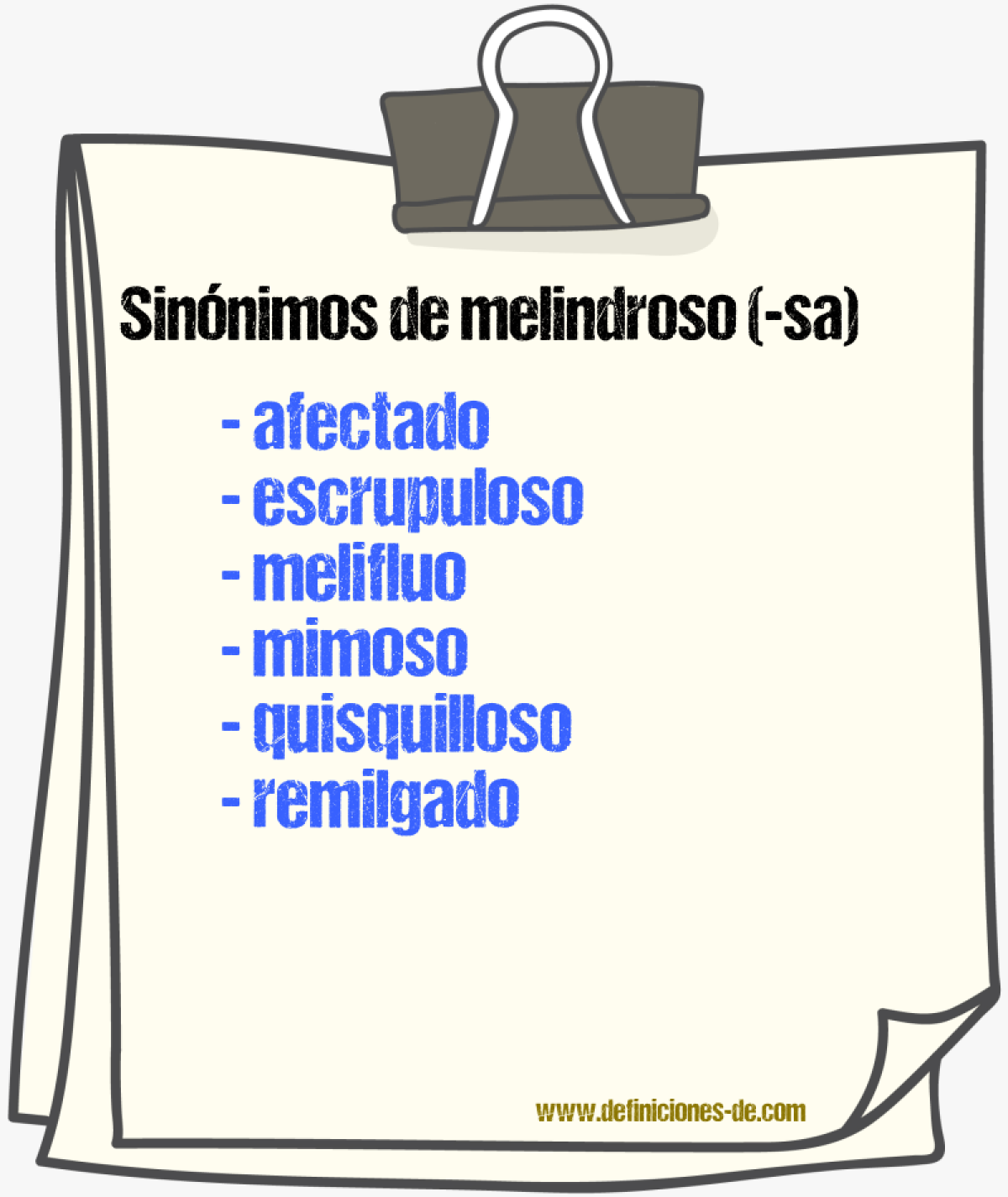 Sinnimos de melindroso