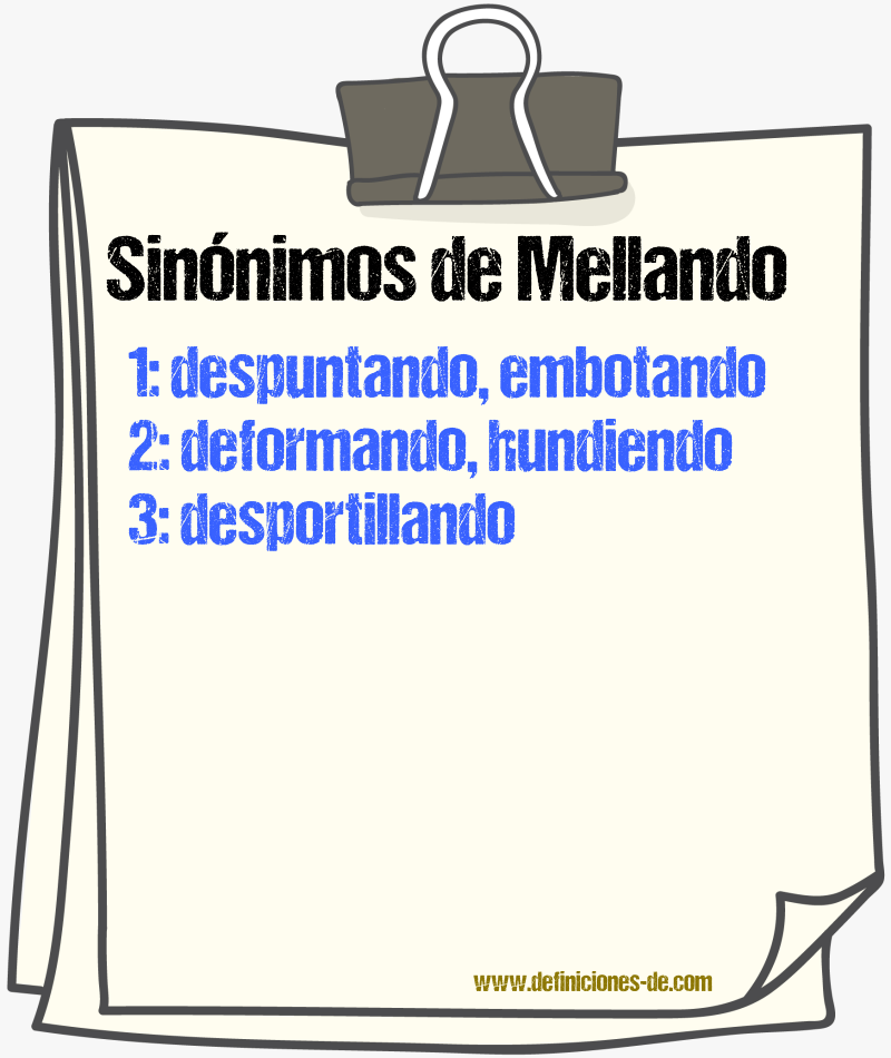 Sinónimos de mellando