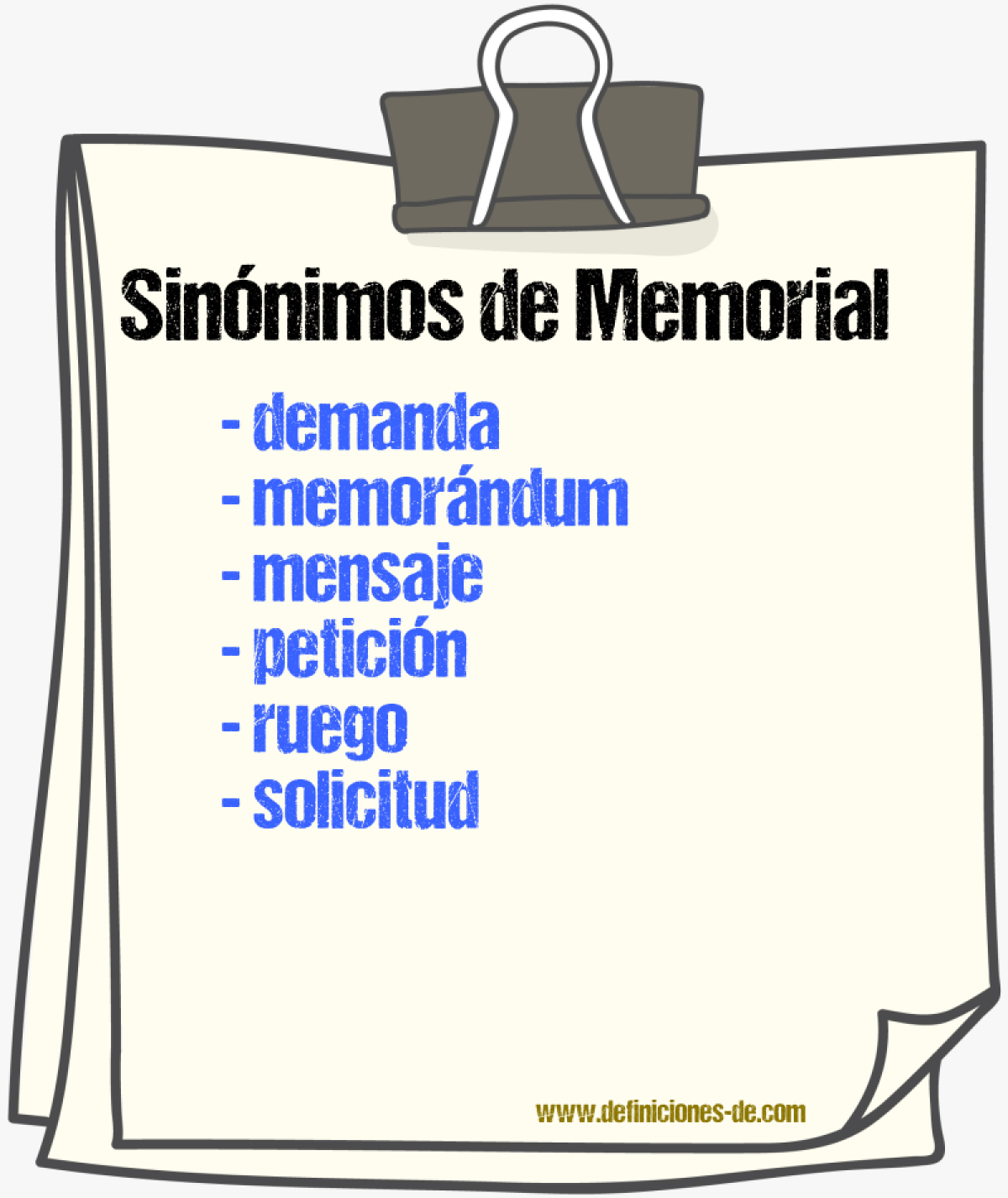 Sinnimos de memorial