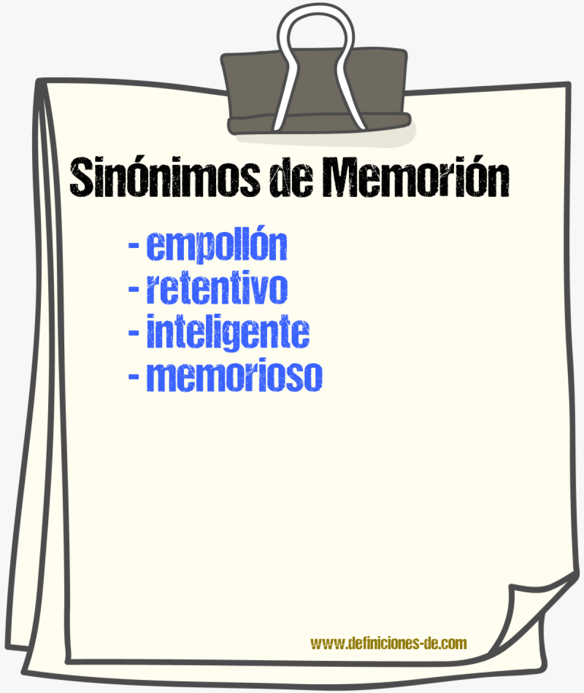 Sinnimos de memorin