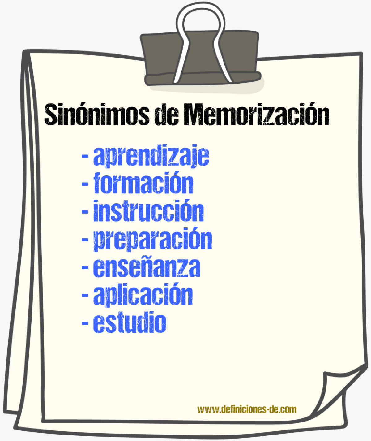 Sinnimos de memorizacin