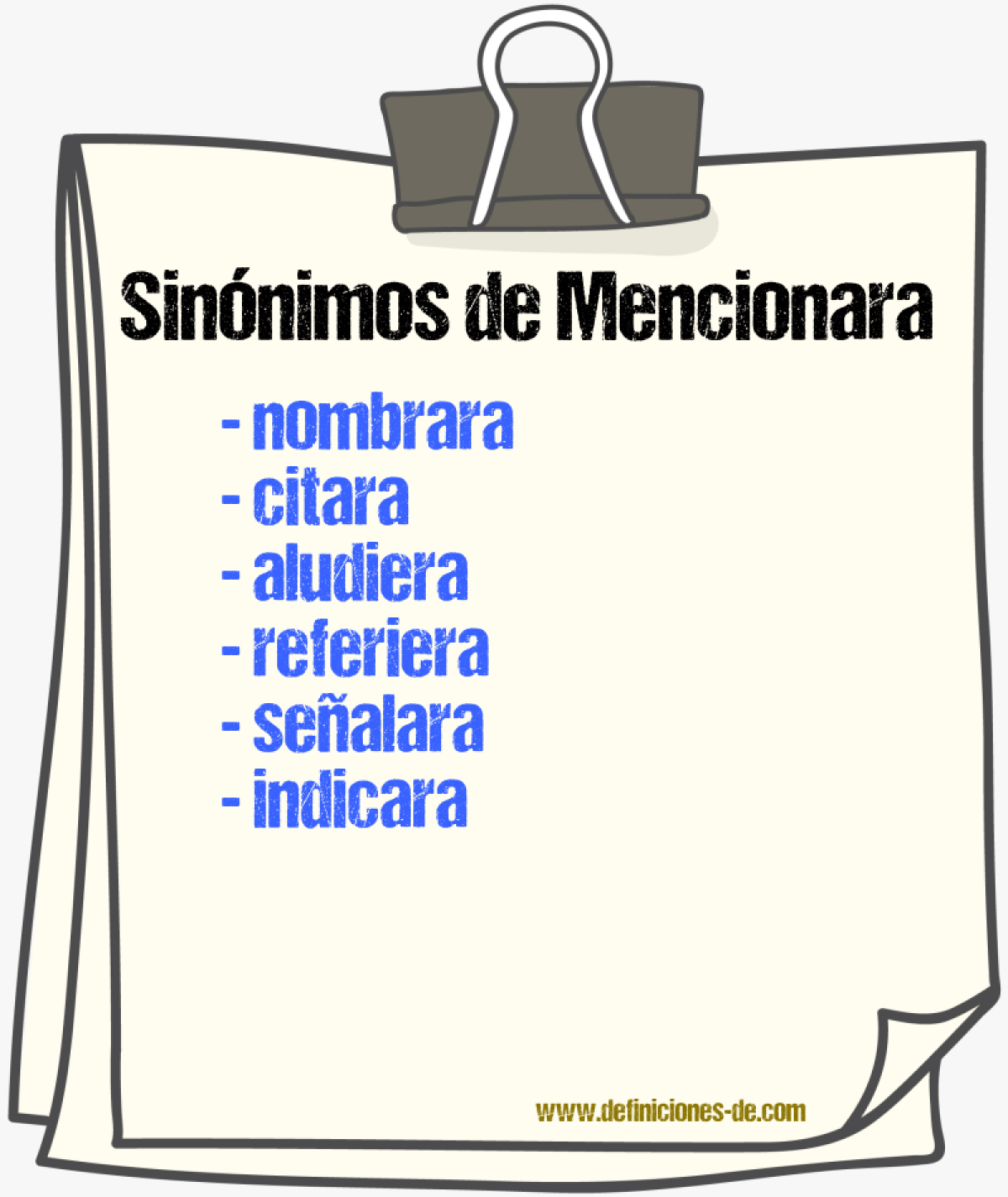 Sinónimos de mencionara