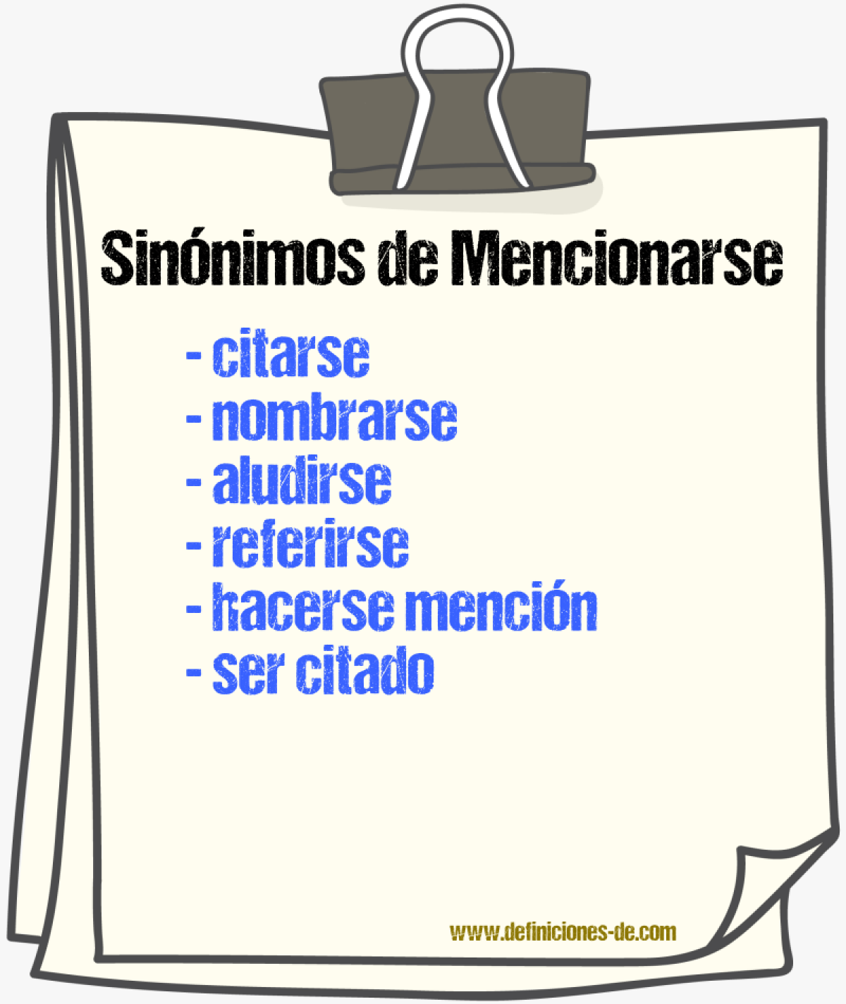 Sinónimos de mencionarse