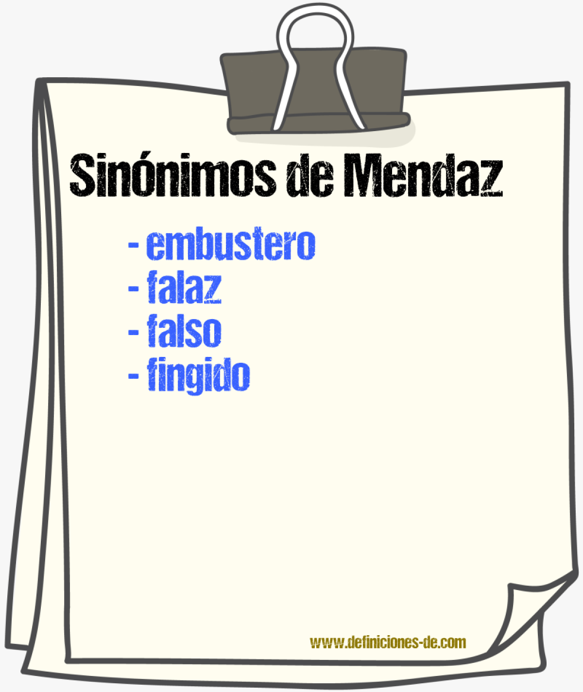 Sinnimos de mendaz