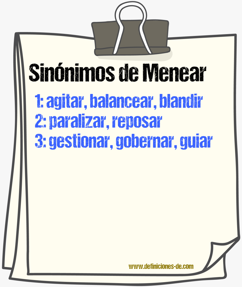 Sinnimos de menear