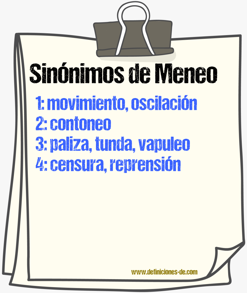 Sinnimos de meneo