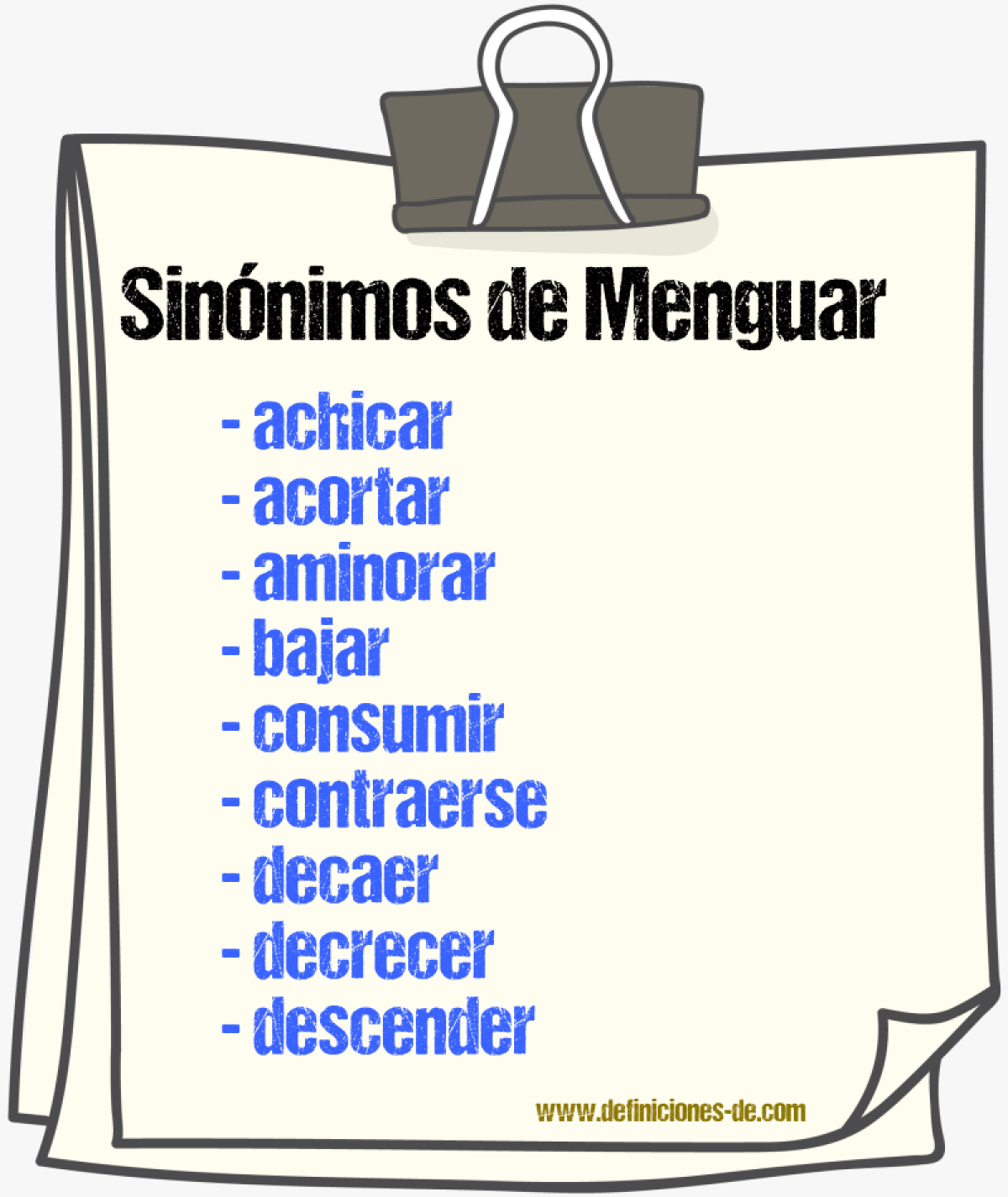 Sinnimos de menguar