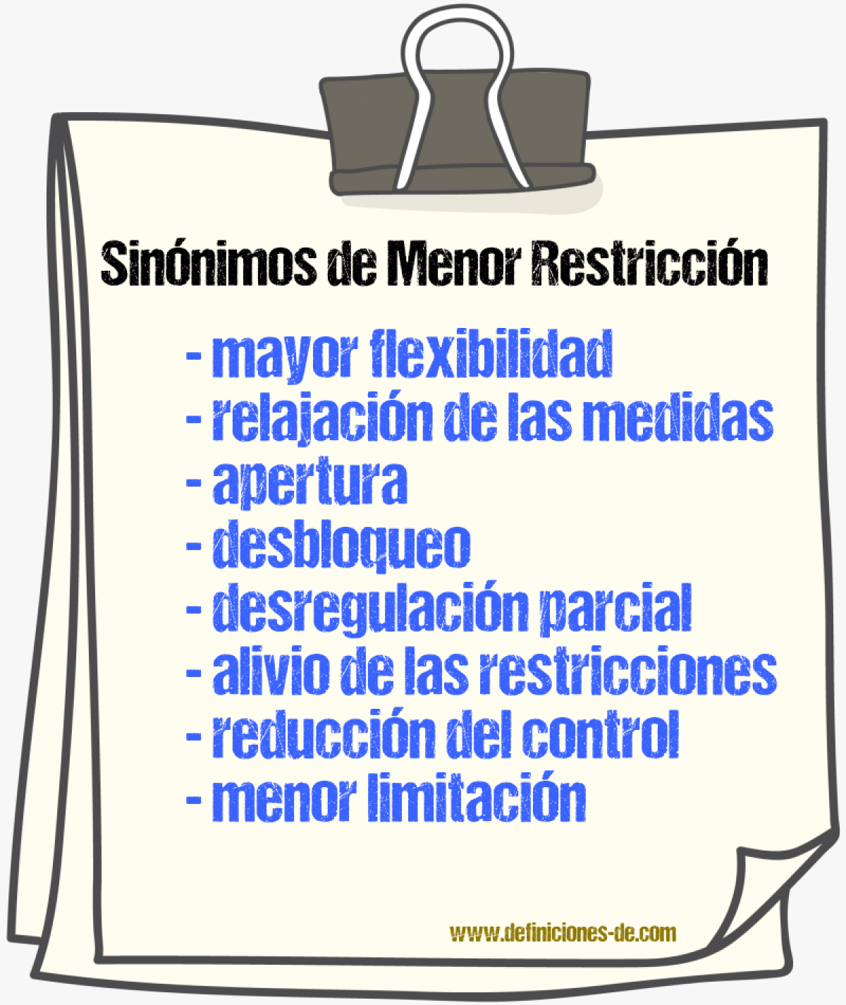 Sinónimos de menor restricción