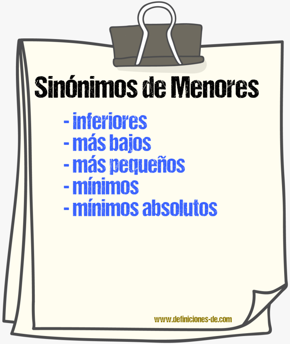 Sinónimos de menores