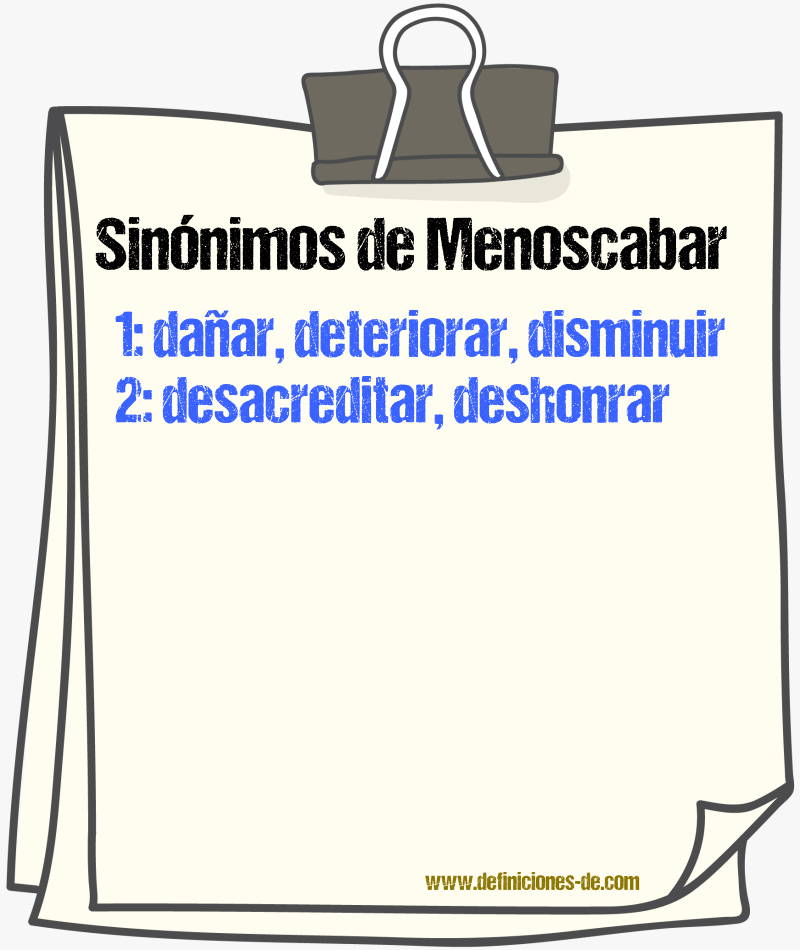 Sinnimos de menoscabar