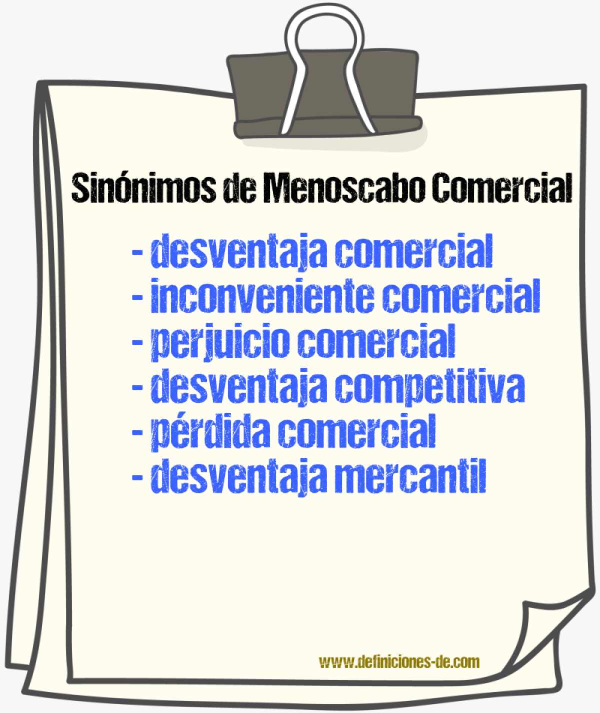 Sinónimos de menoscabo comercial