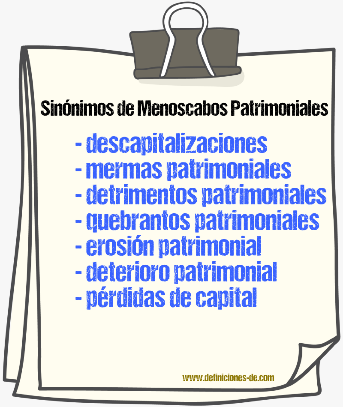 Sinónimos de menoscabos patrimoniales