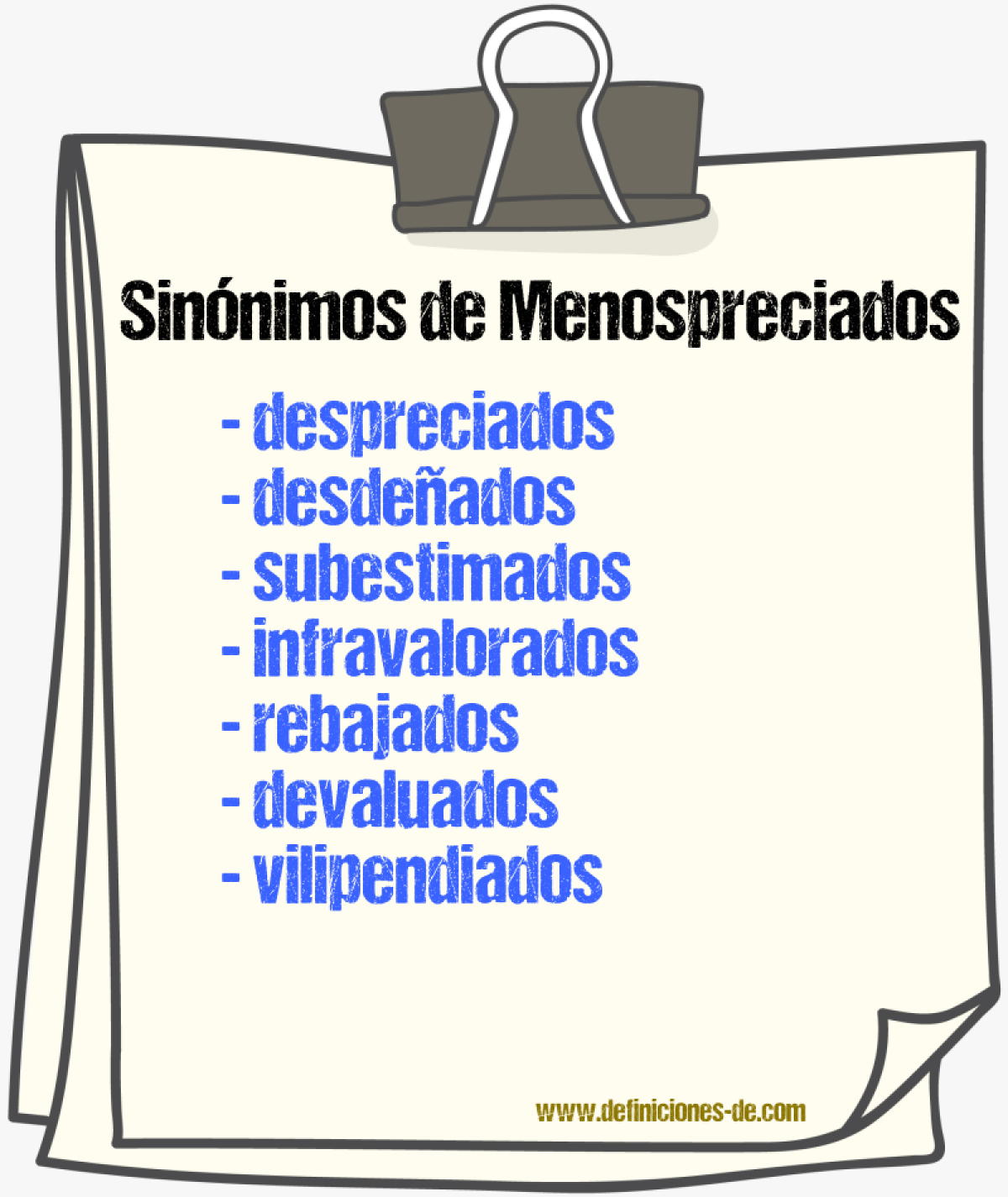 Sinónimos de menospreciados