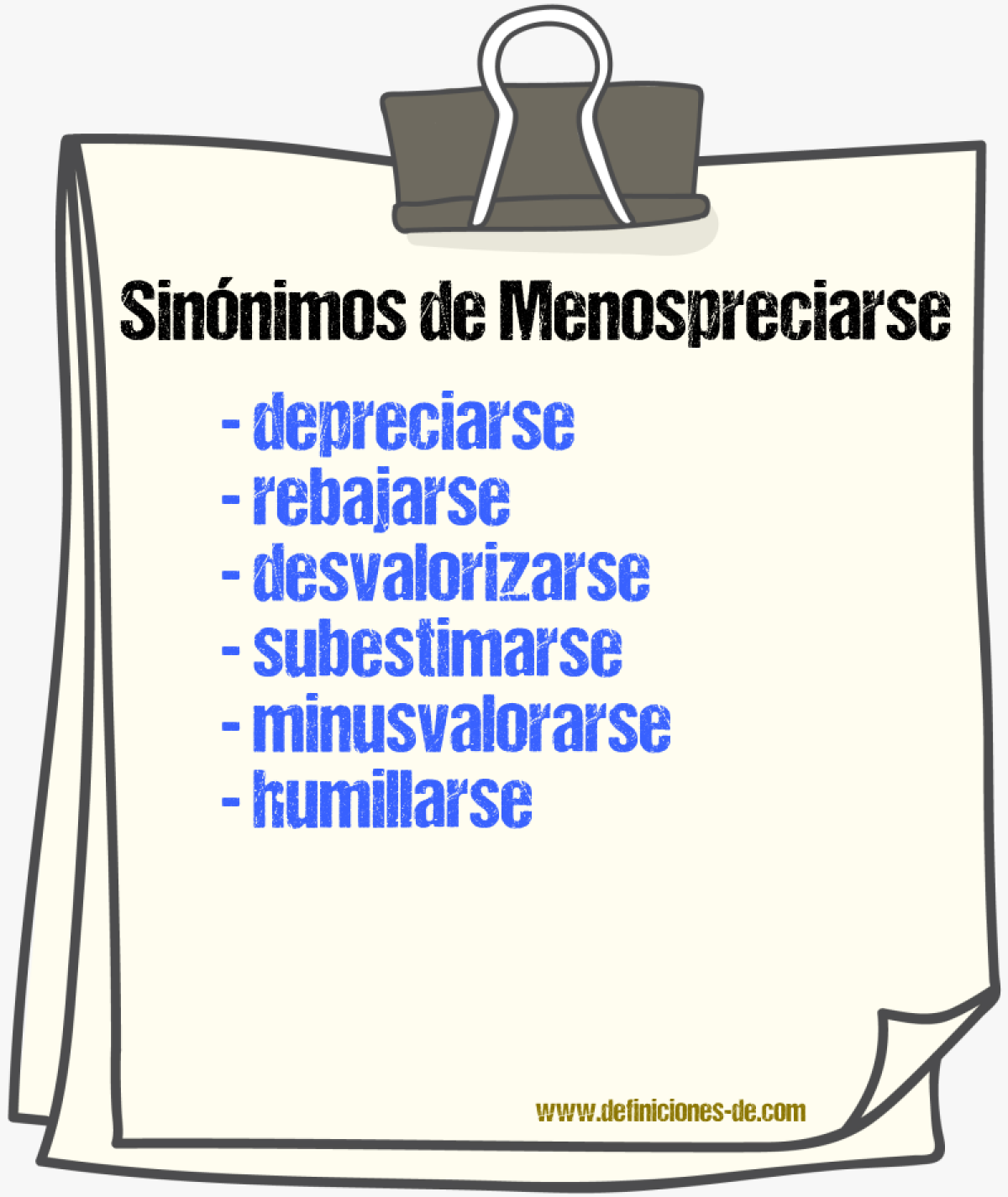 Sinónimos de menospreciarse