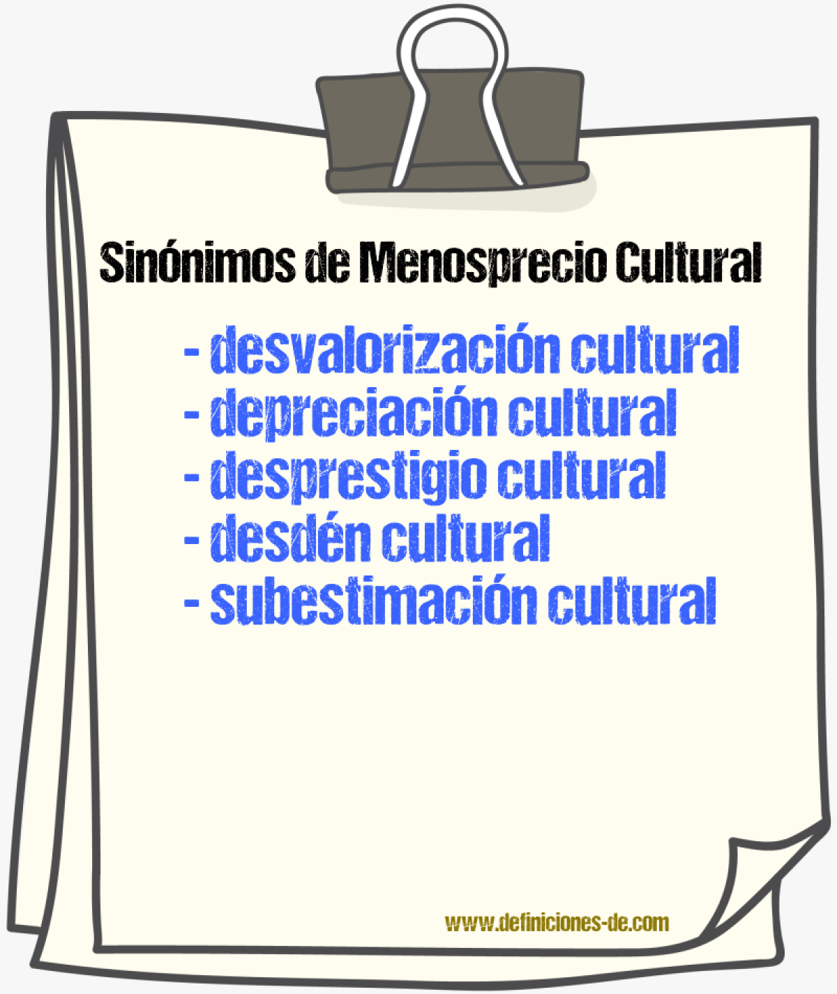 Sinónimos de menosprecio cultural