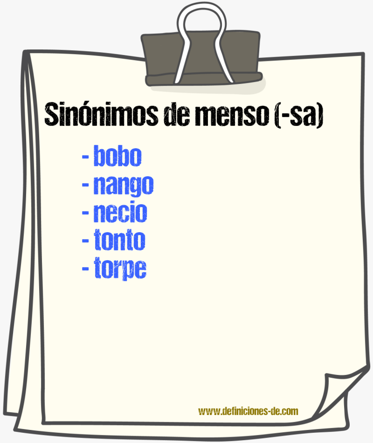 Sinnimos de menso