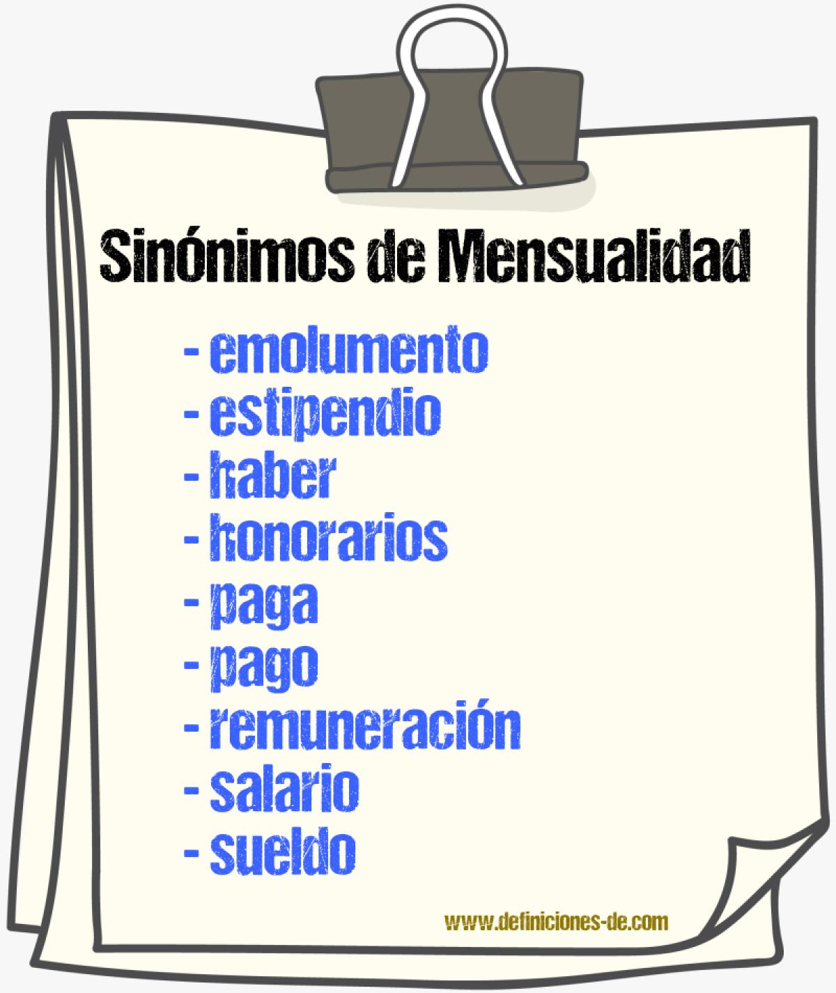 Sinnimos de mensualidad