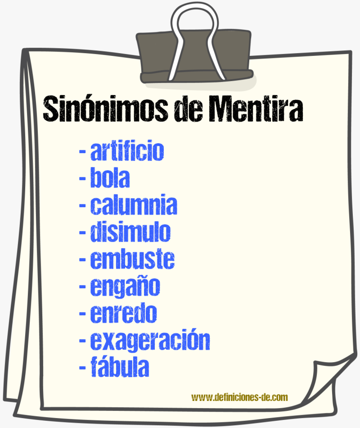 Sinnimos de mentira