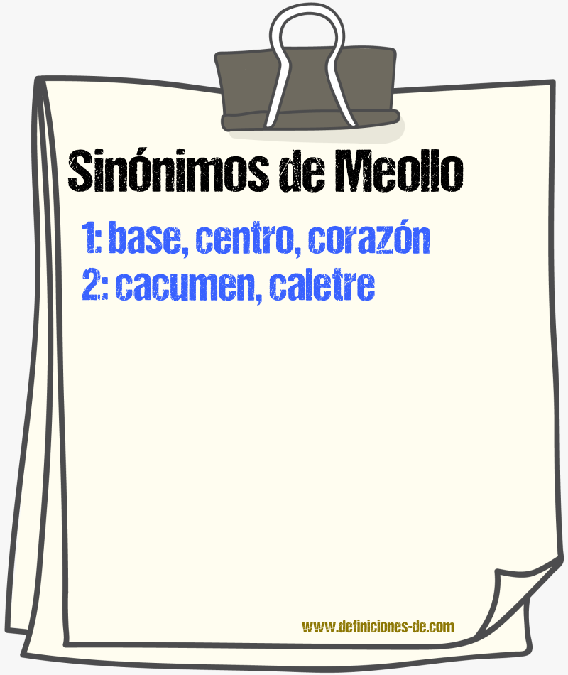 Sinnimos de meollo