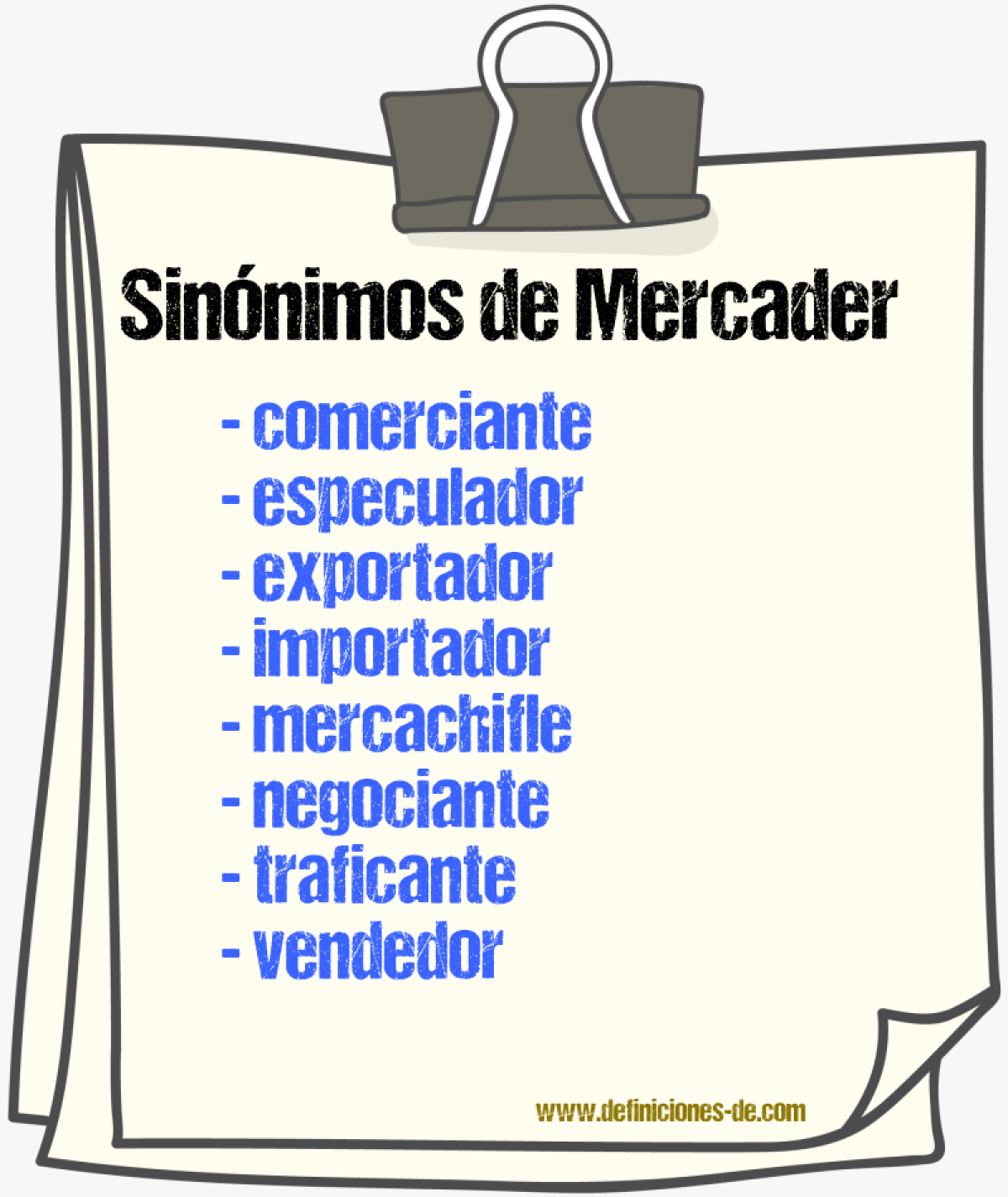 Sinnimos de mercader