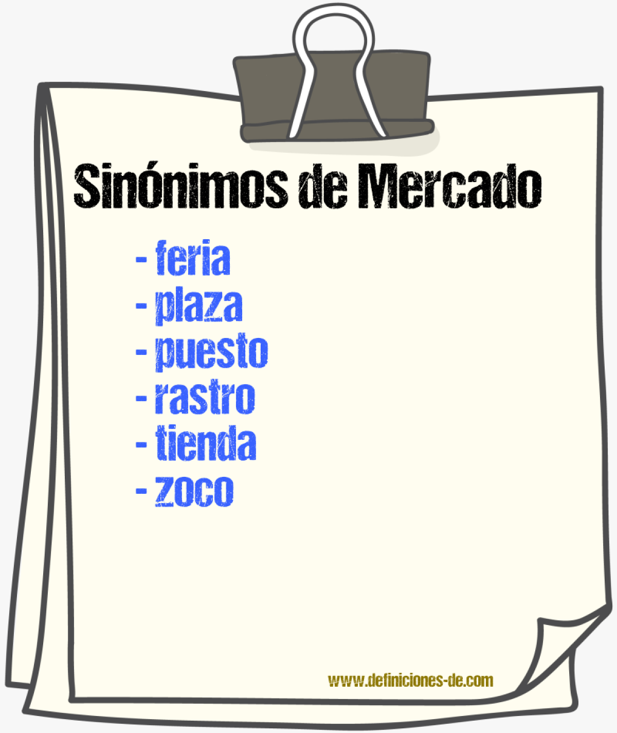 Sinnimos de mercado