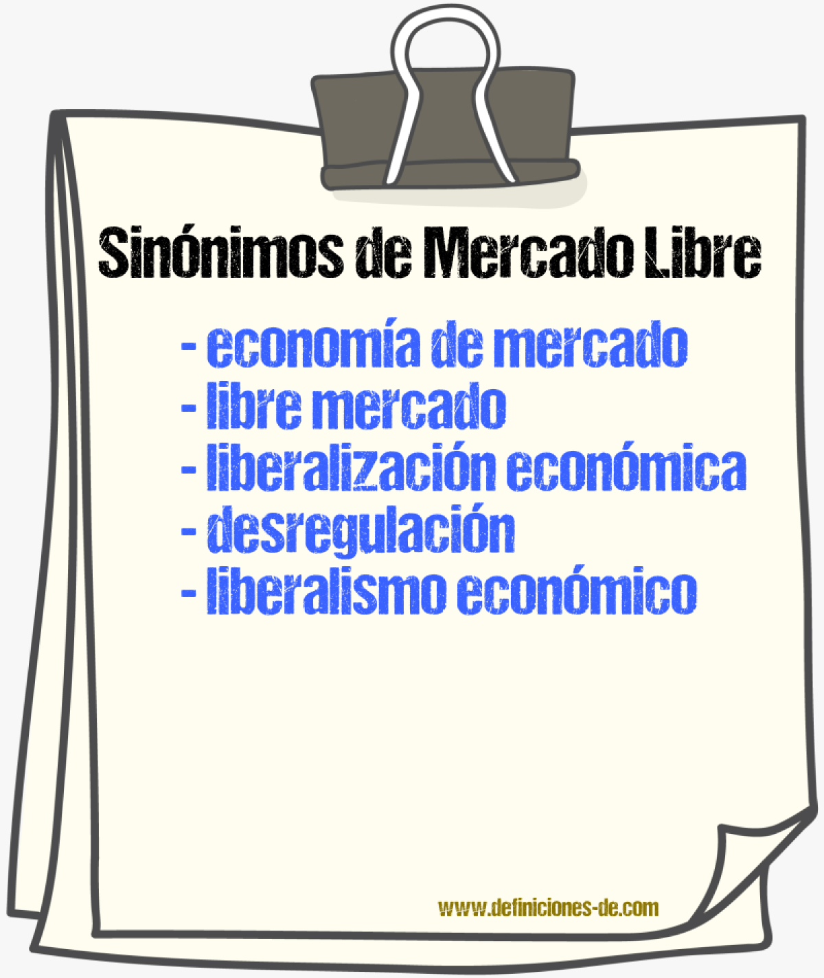 Sinónimos de mercado libre