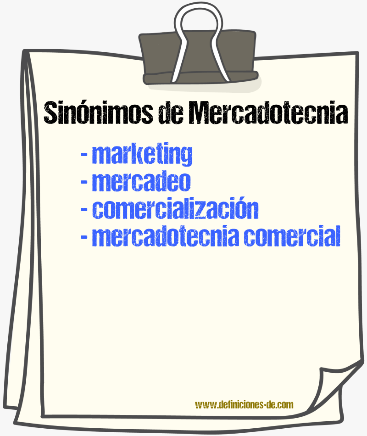 Sinónimos de mercadotecnia