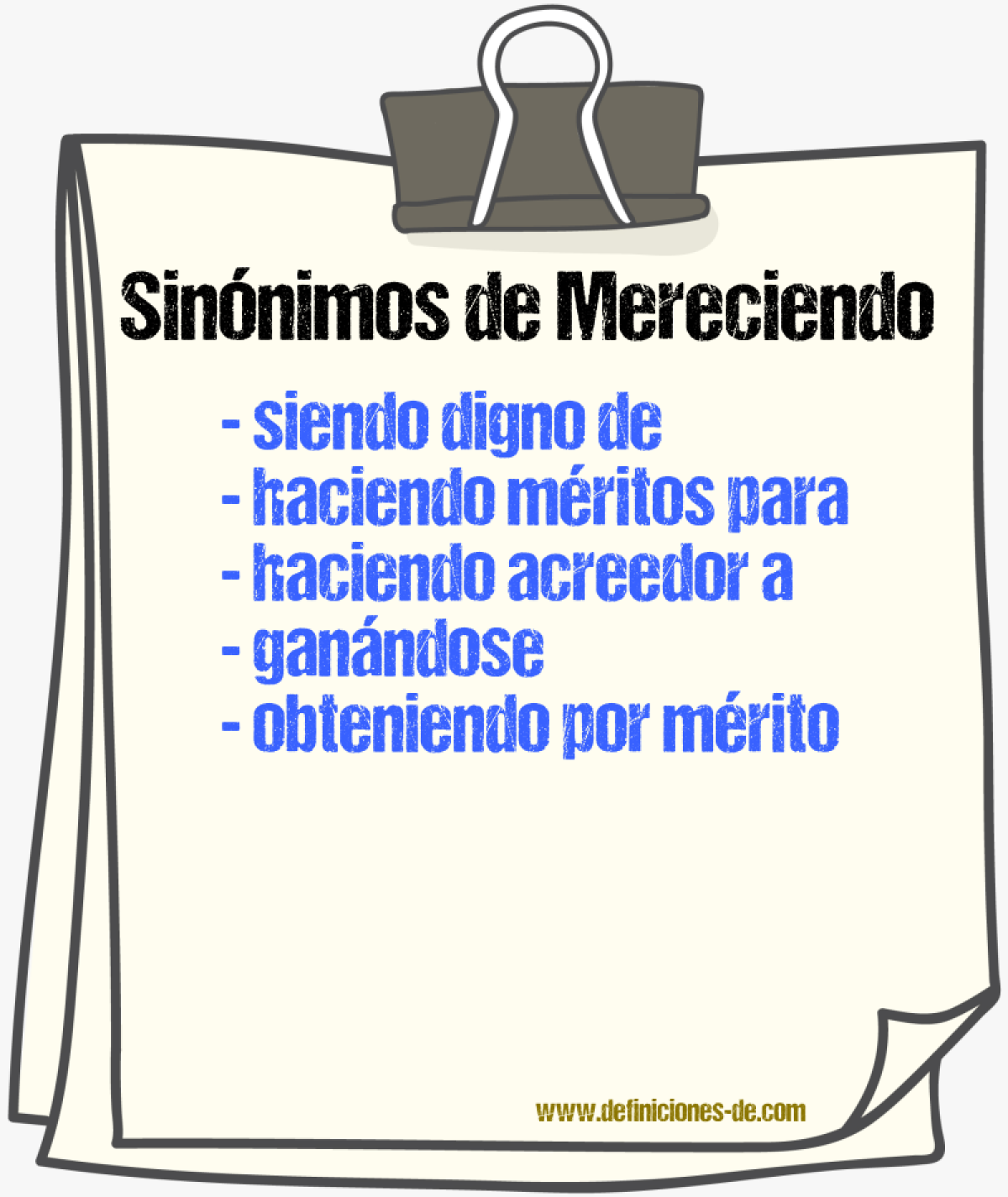 Sinónimos de mereciendo