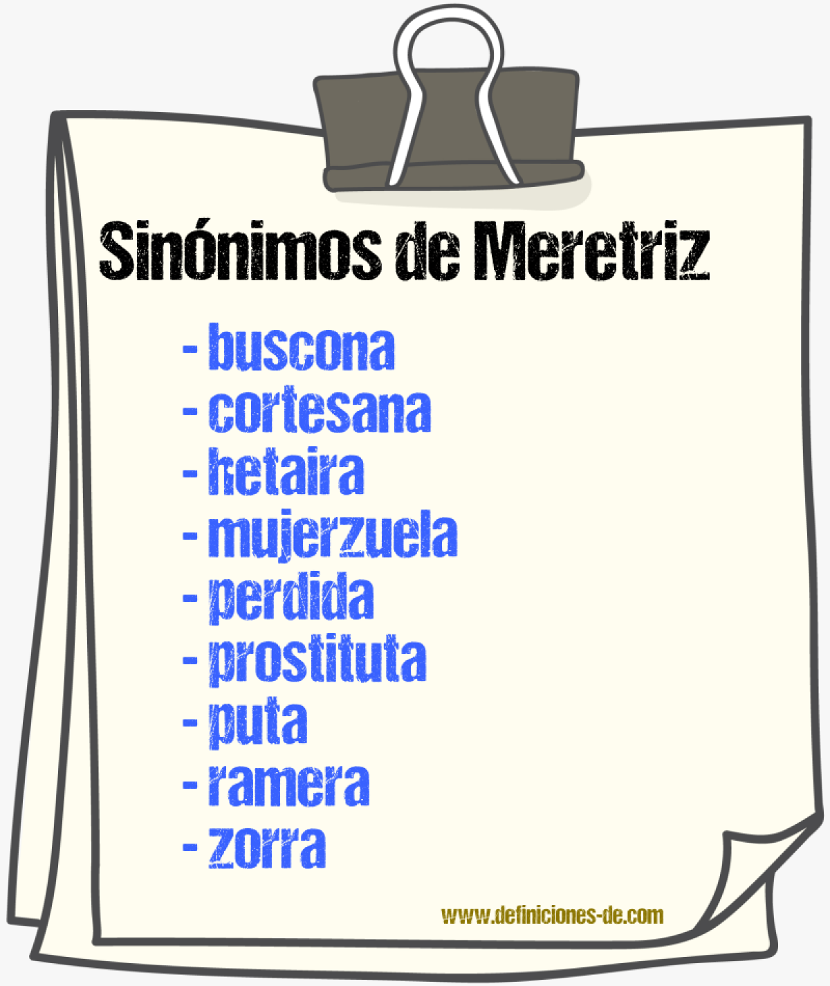 Sinnimos de meretriz