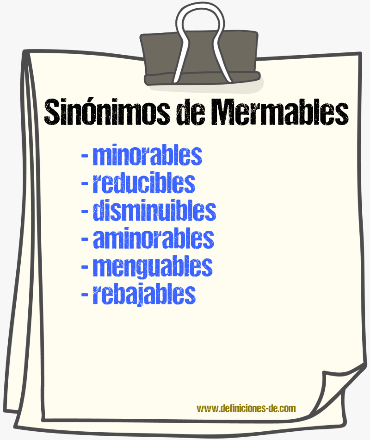 Sinónimos de mermables