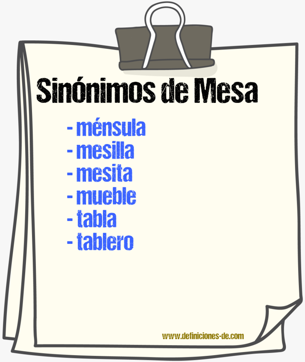 Sinnimos de mesa