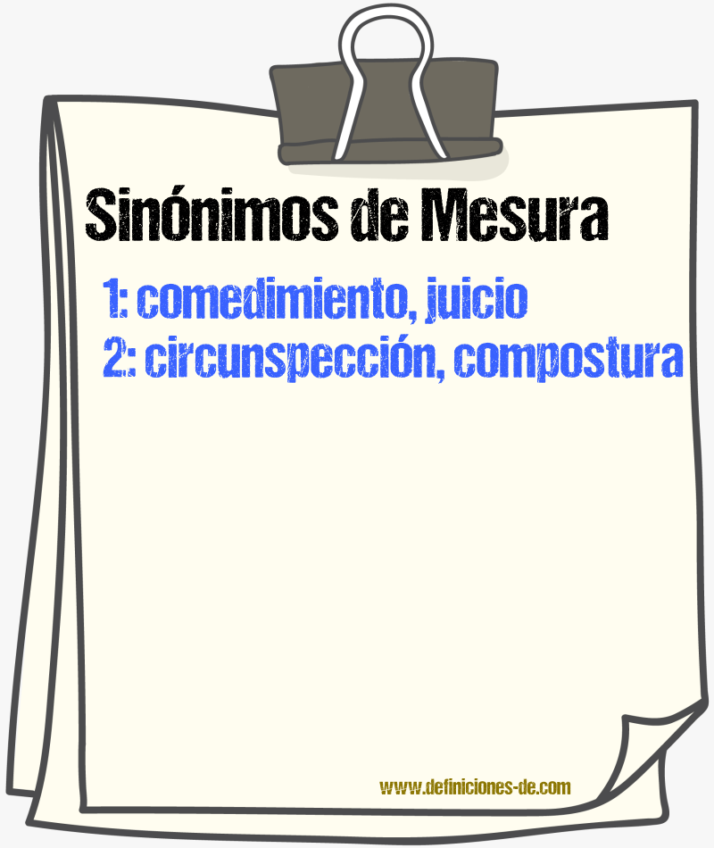 Sinnimos de mesura