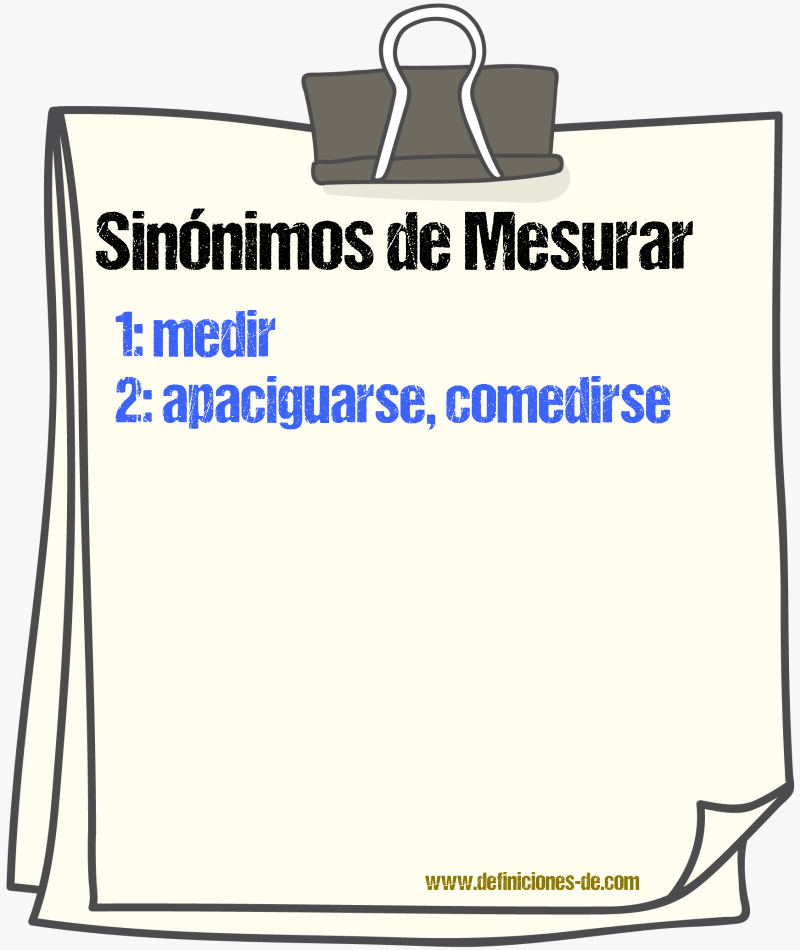 Sinnimos de mesurar