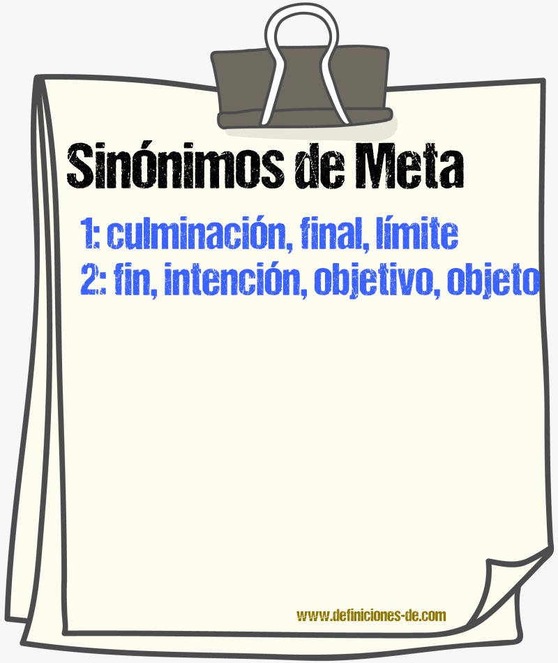 Sinnimos de meta