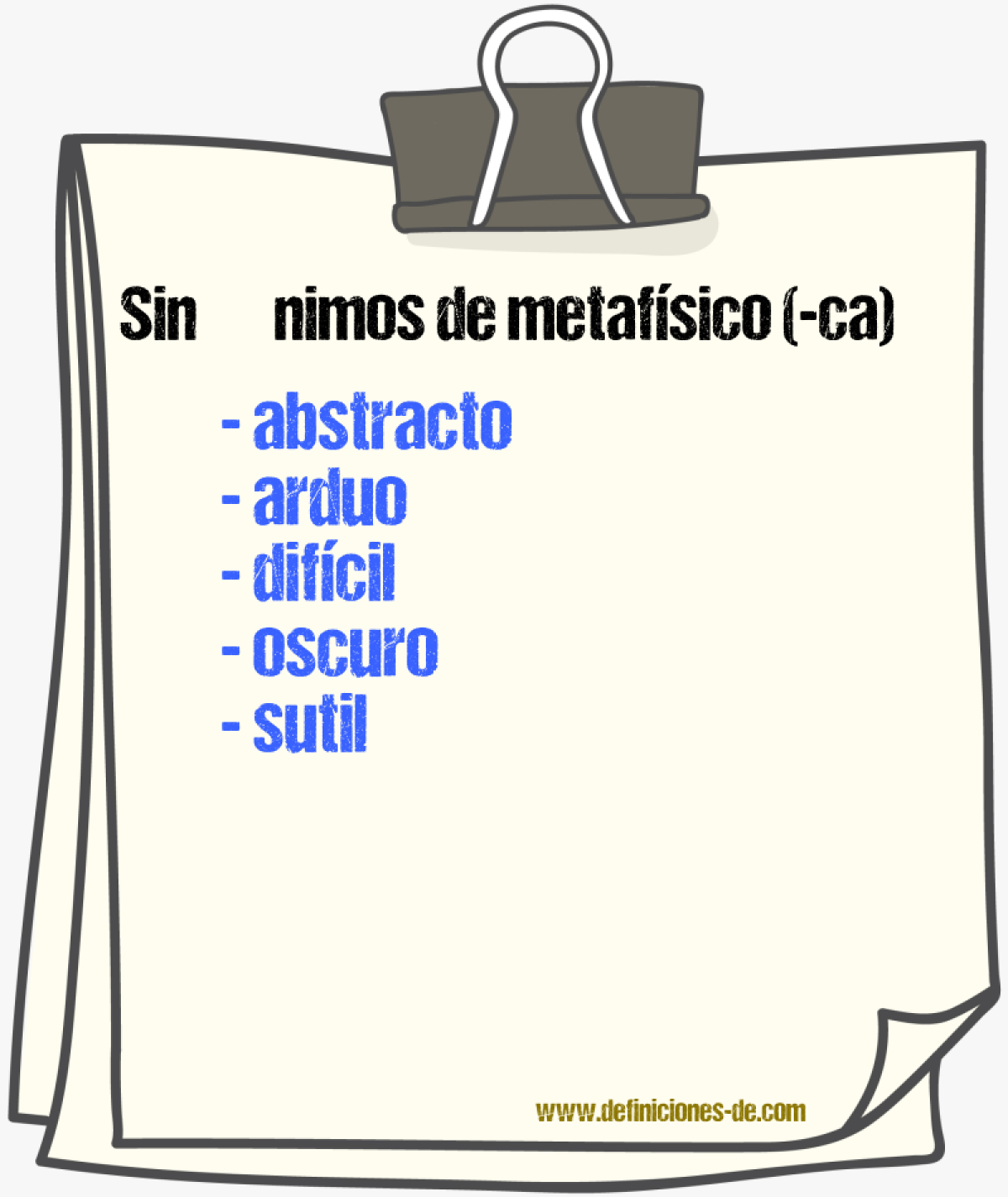 Sinnimos de metafsico