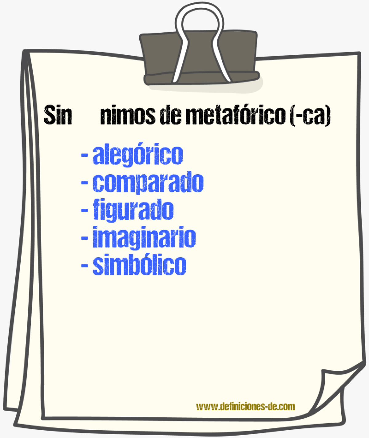 Sinnimos de metafrico