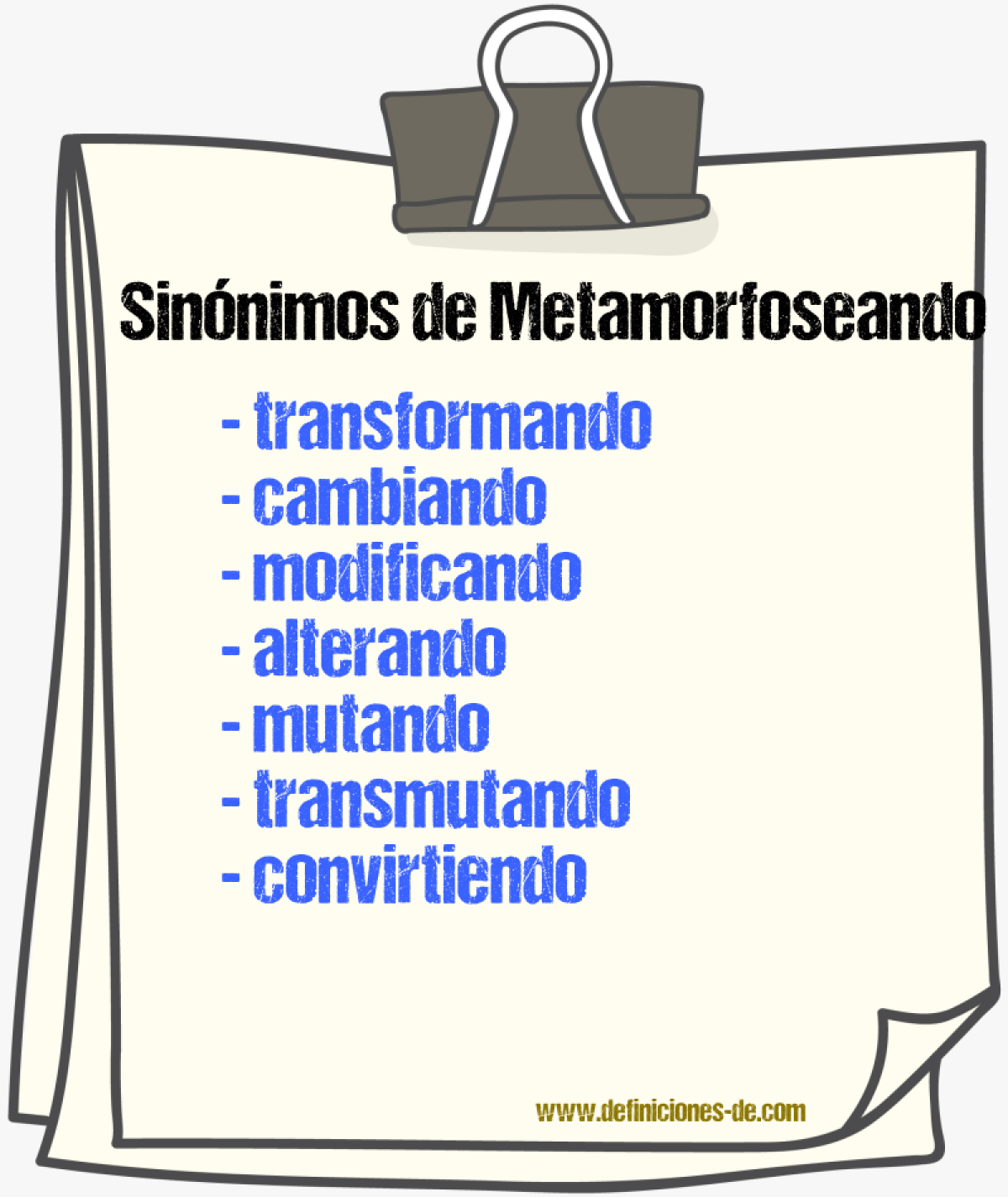 Sinónimos de metamorfoseando