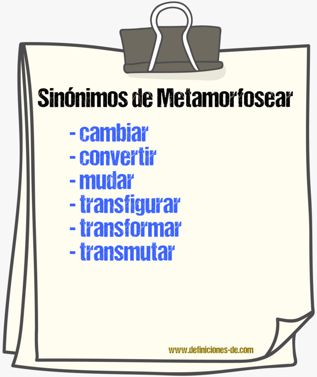 Sinnimos de metamorfosear