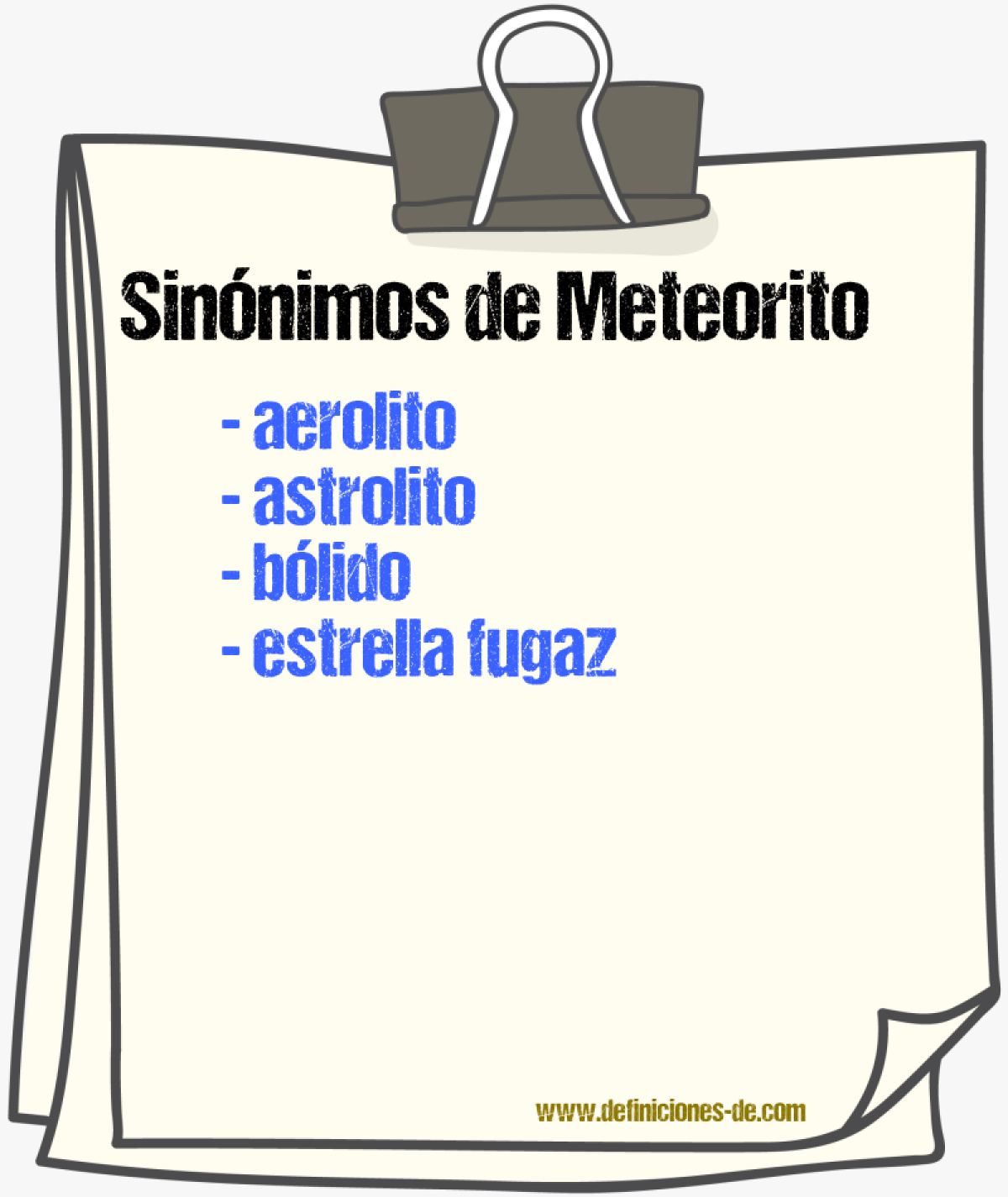 Sinnimos de meteorito