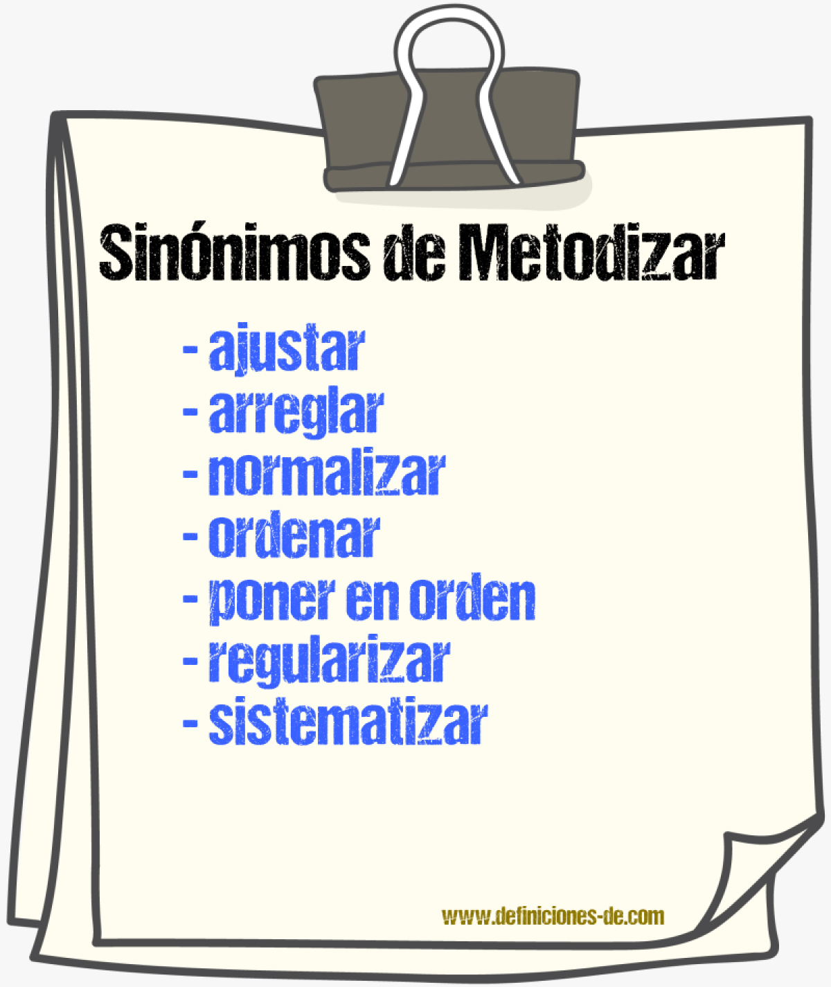 Sinnimos de metodizar