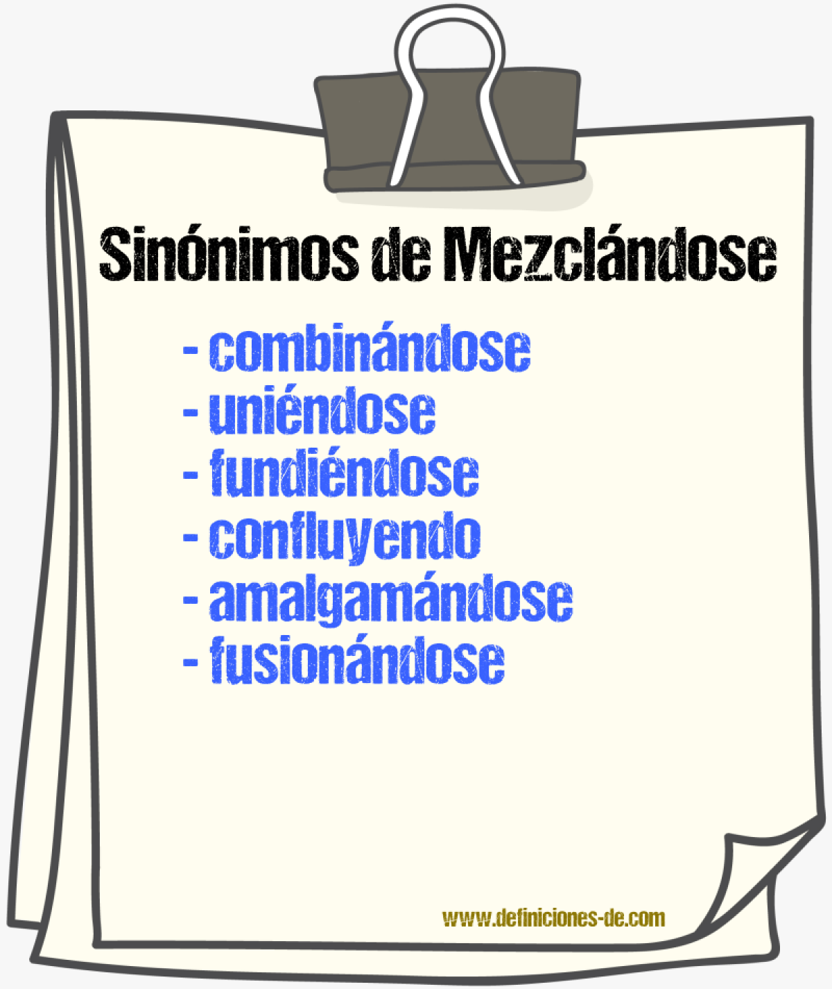 Sinónimos de mezclándose