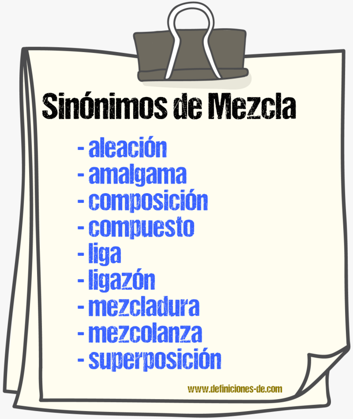 Sinnimos de mezcla