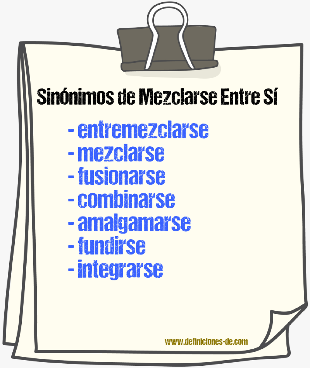 Sinónimos de mezclarse entre sí