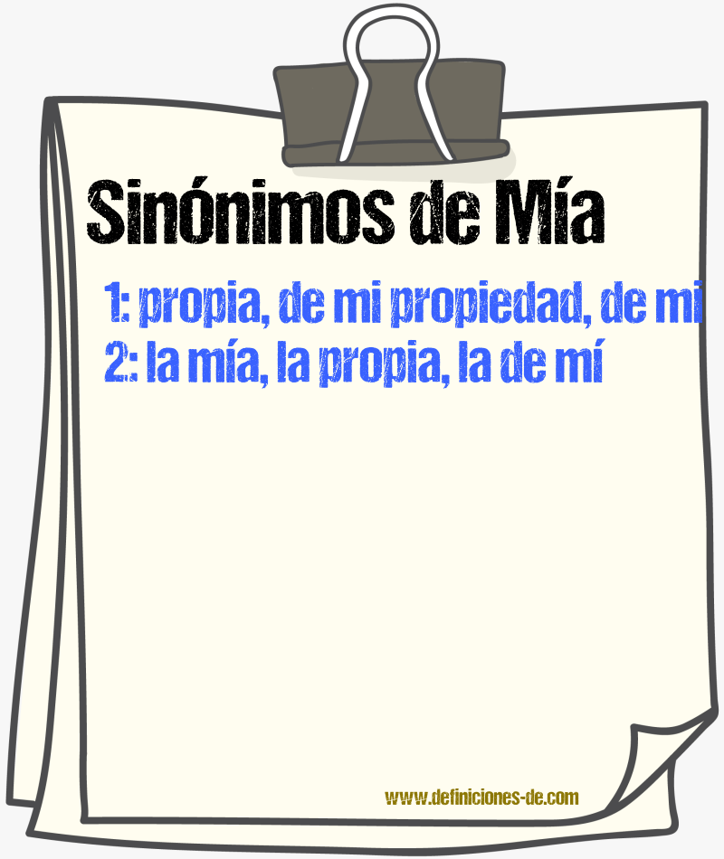 Sinónimos de mía