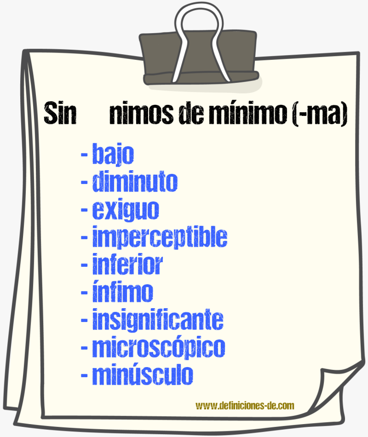 Sinnimos de mnimo