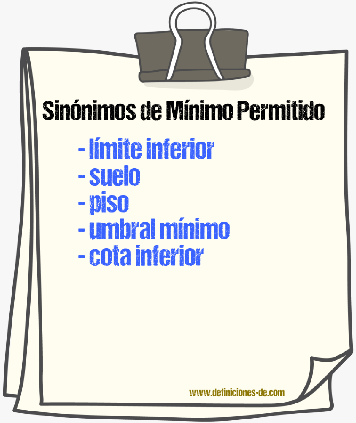 Sinónimos de mínimo permitido