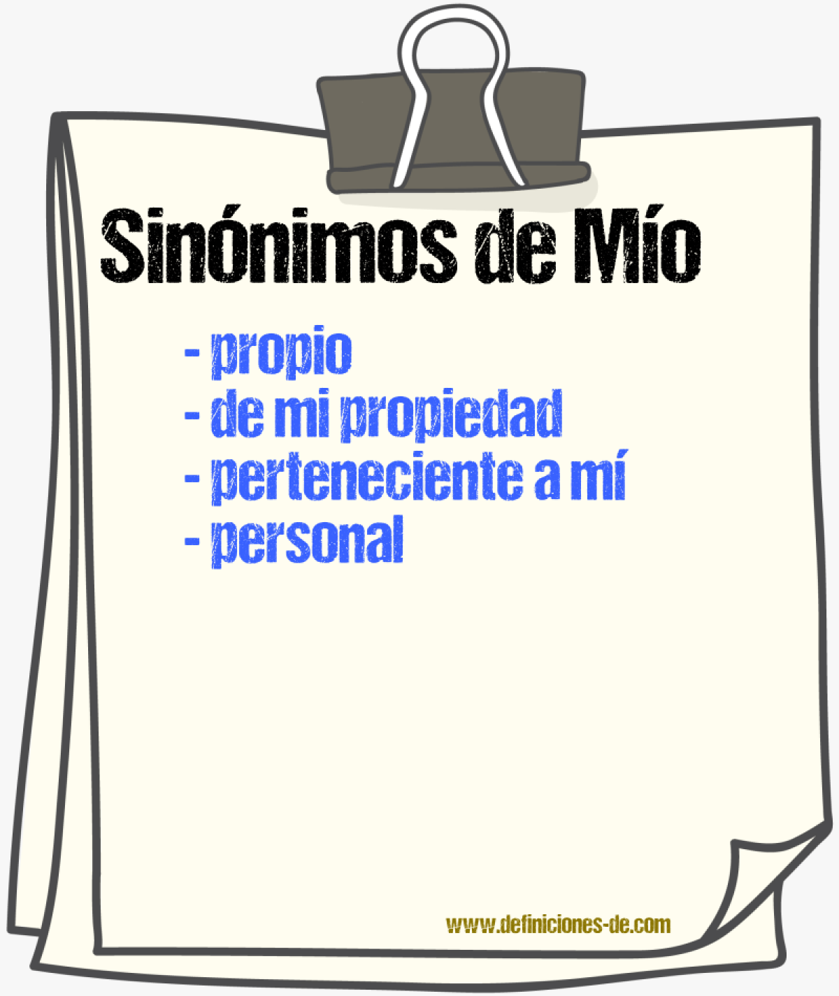 Sinónimos de mío
