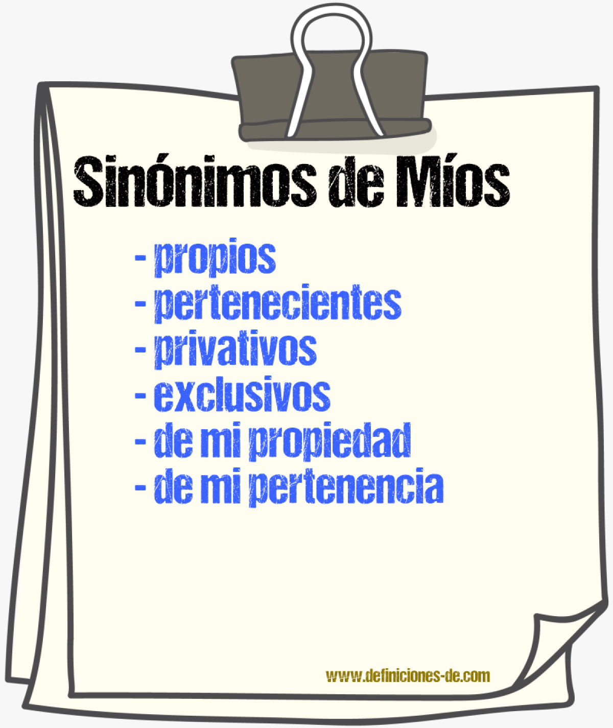 Sinónimos de míos