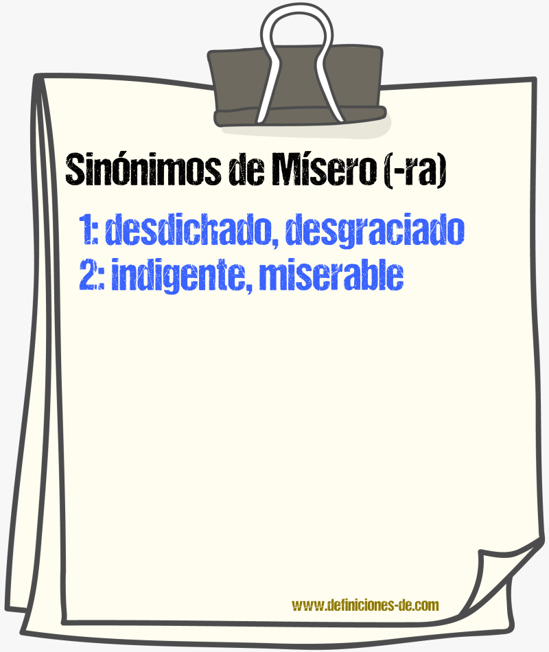 Sinnimos de msero