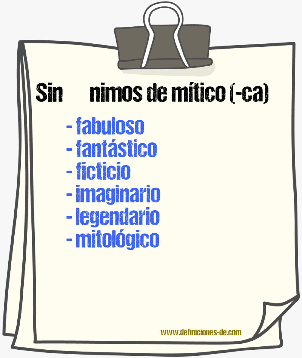 Sinnimos de mtico